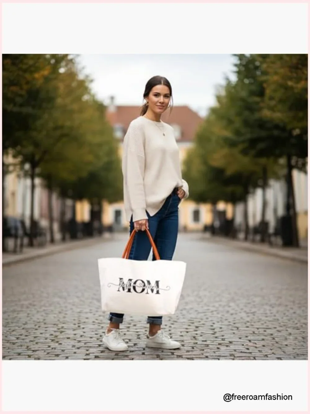 Canvas Tote Bag with Inner Pocket - Large Reusable Grocery Tote